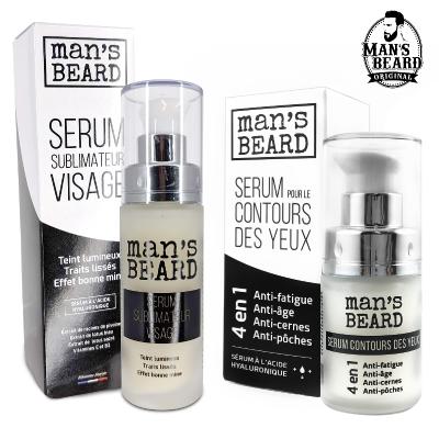 Man's Beard - Pack Sérum Sublimateur Visage et Sérum Contours des Yeux - 30 ml et 15 ml